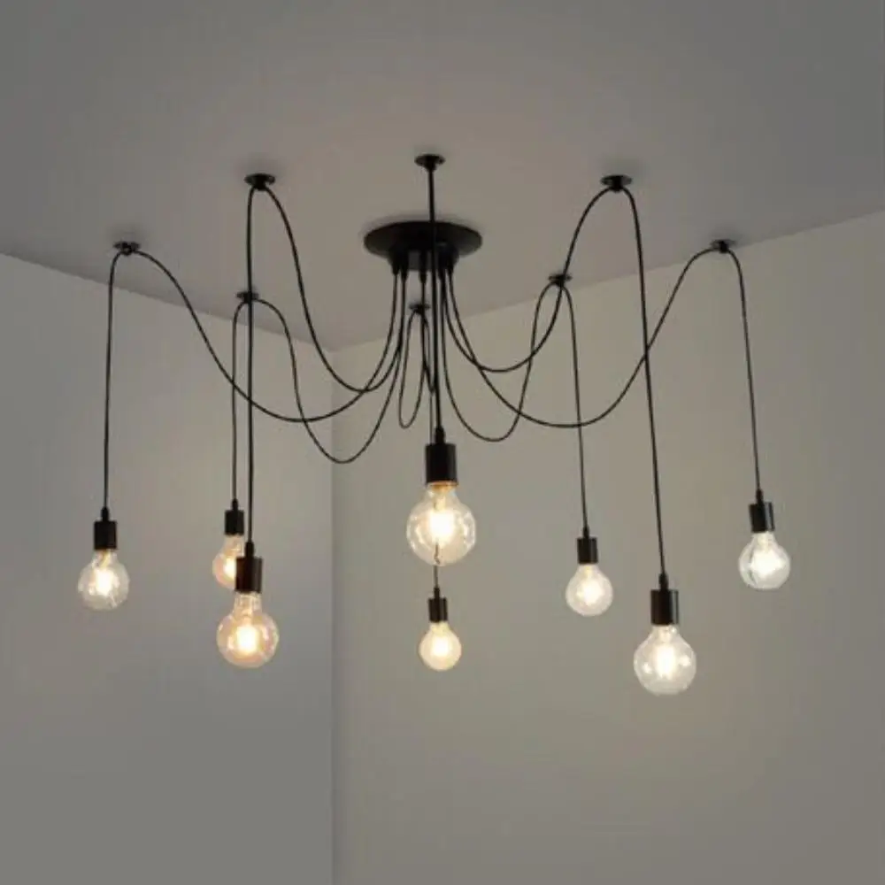 Lámpara de araña Led E27 lámpara colgante Industrial Loft Vintage diseño habitación Cafe Bar ropa colgante de luz