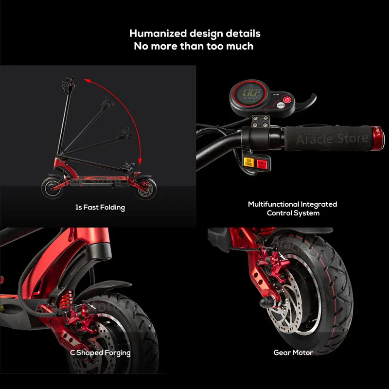 Электрический скутер Kaabo Mantis 10 двухколесный складной скейтборд с амортизатором и