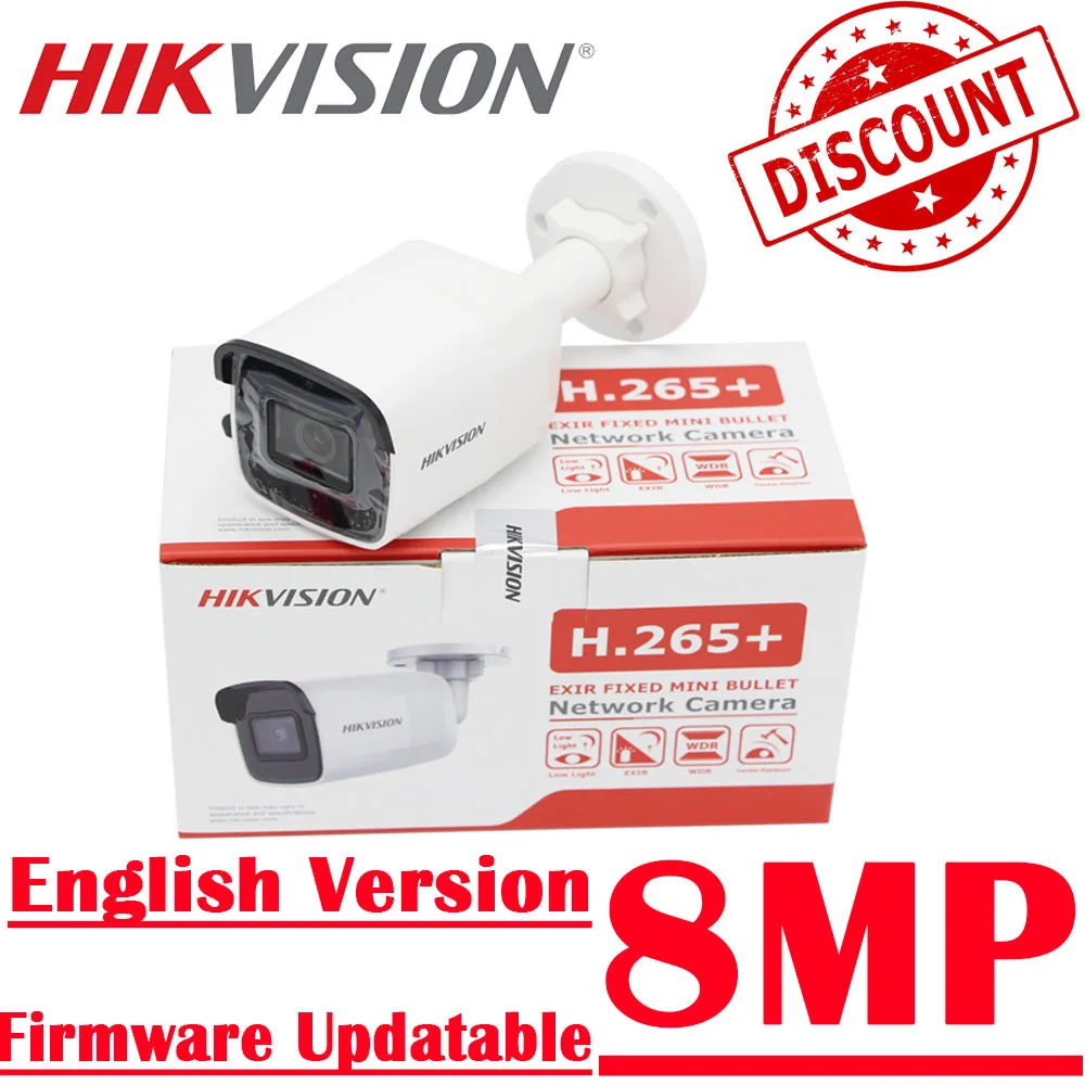 

In Stock Original Hikvision 8MP IP Camera POE DS-2CD2085G1-I Outdoor 4K Bullet CCTV Camera Darkfighter IR 30M Up to 128 GB IP67