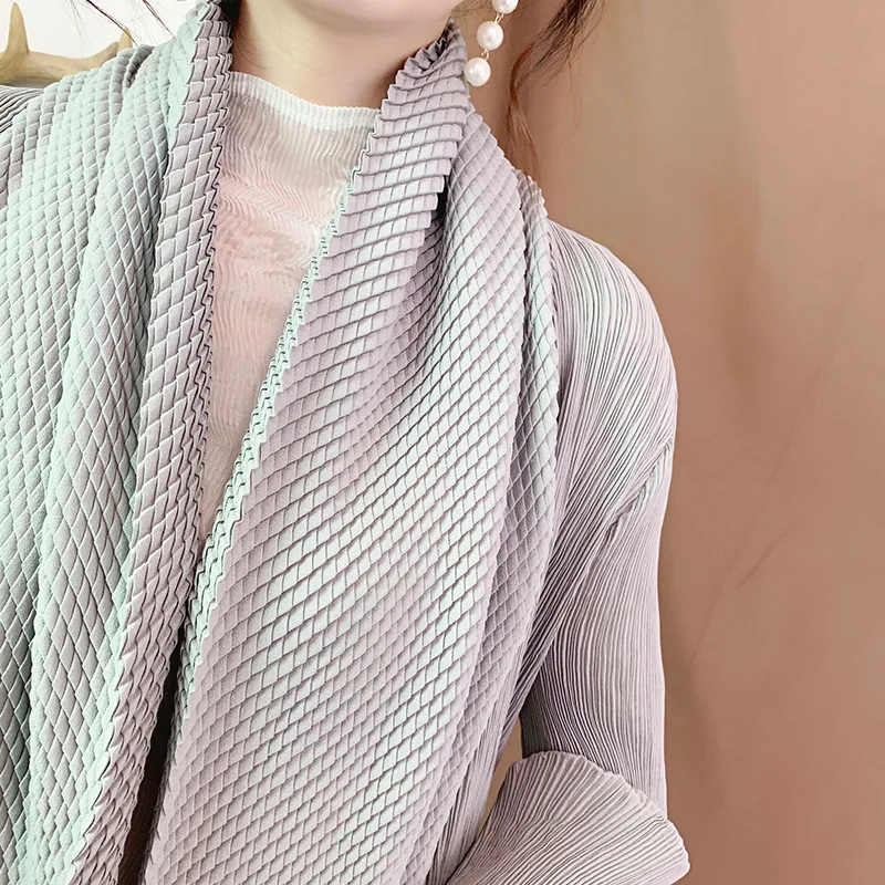 Женская осенне-зимняя однотонная плиссированная куртка миаке с длинным рукавом