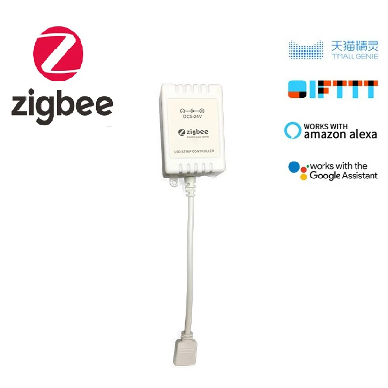 

Tuya Zigbee Smart Led Controller RGB For Light Strip 5V-24V Wireless Control Works With Smart Life App Alexa Google Home