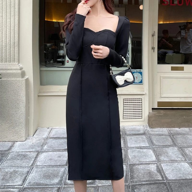 Женское сексуальное облегающее Белое Платье макси с квадратным вырезом женское