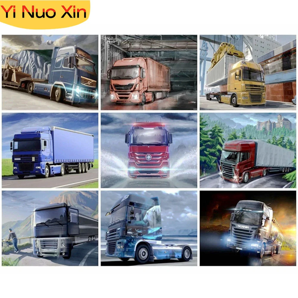 

5D DIY Handmade Art Flower Truck Full Square Home Decor New Year Gift Diamond Painting Cross Stitch Mosaic Rhinestone Embroidy