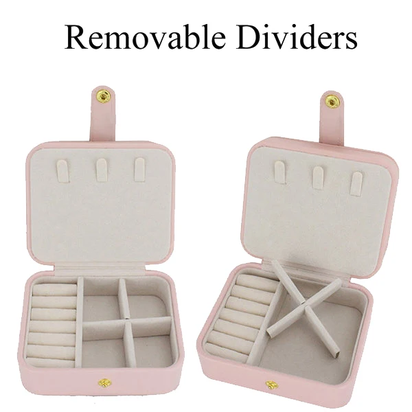 

Travel Portable PU Jewelry Box Earrings Earrings Earrings Bracelets Ornaments Multi-Layer Storage Box Pink