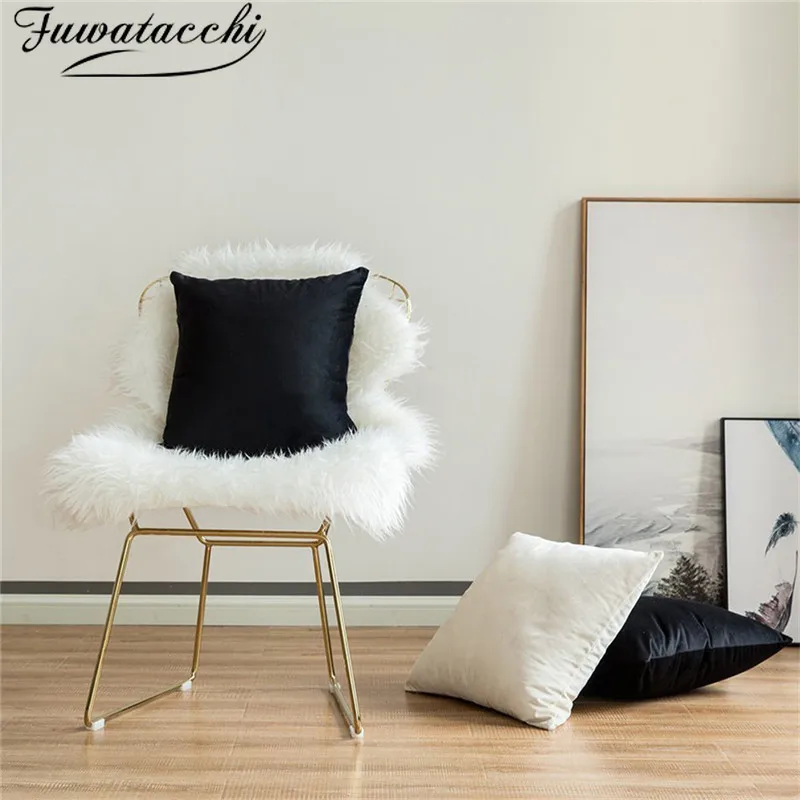 

Fuwatacchi Velvet Bronzing Cushion Covers Nordic Style Pillow Covers for Home Sofa Chair Decorative Throw Pillowcase 45X45cm New