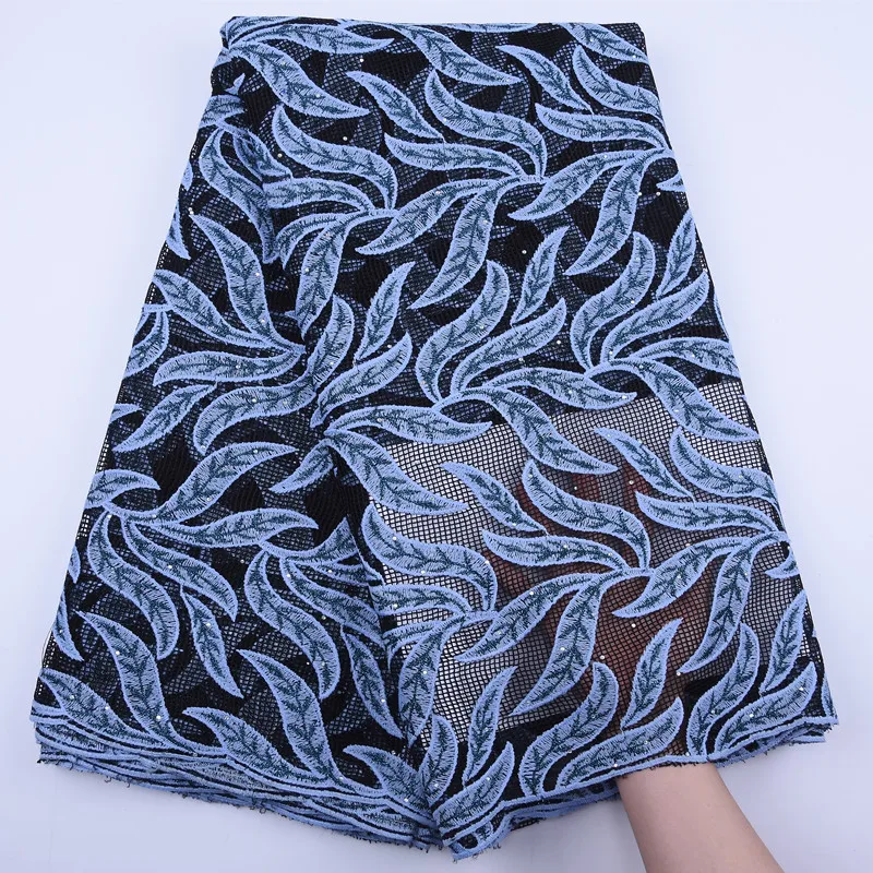 Небесно голубая стая кружевная ткань 2020 высококачественное кружево африканская