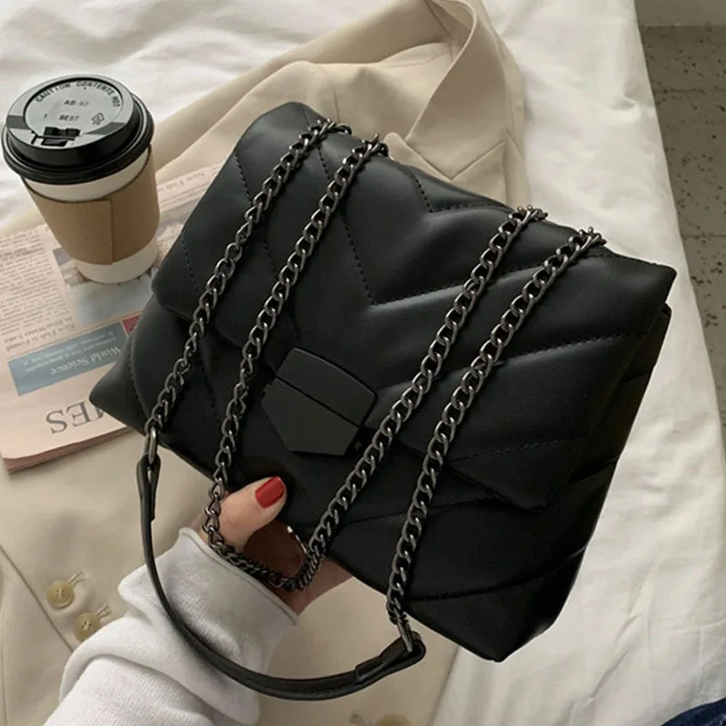 

Luxury Lady Shoulder Bag Fashion New Chain Women Bags Brand Designer Clutch Large capacity Retro Commuter Leather Crossbody Bag