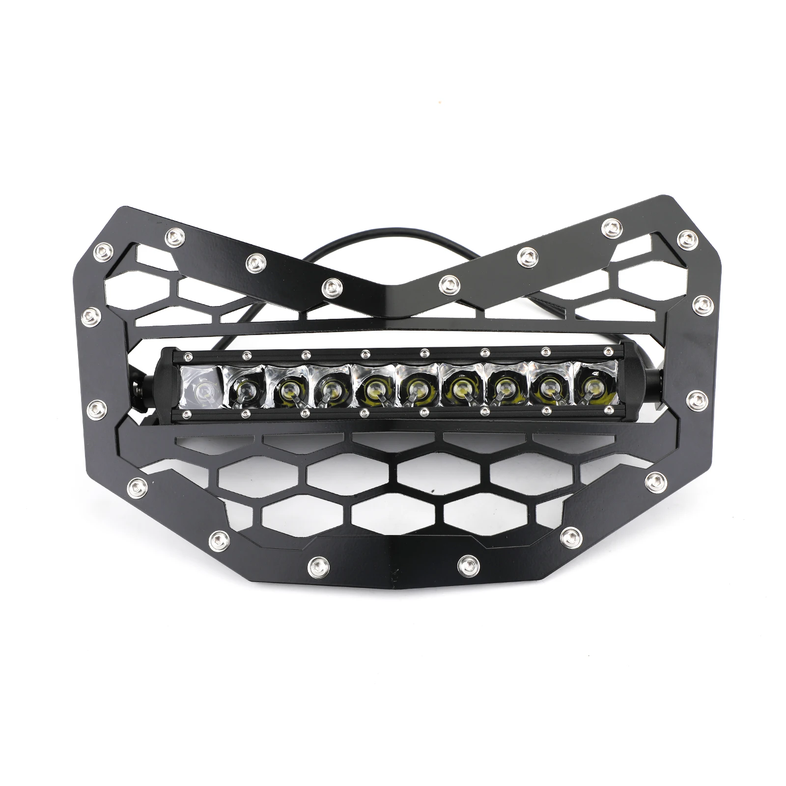 

Areyourshop For Can-Am Maverick X3 XRS XRC XDS XMR Turbo 10.5" LED Light Bar With Grill Grille ATV Parts