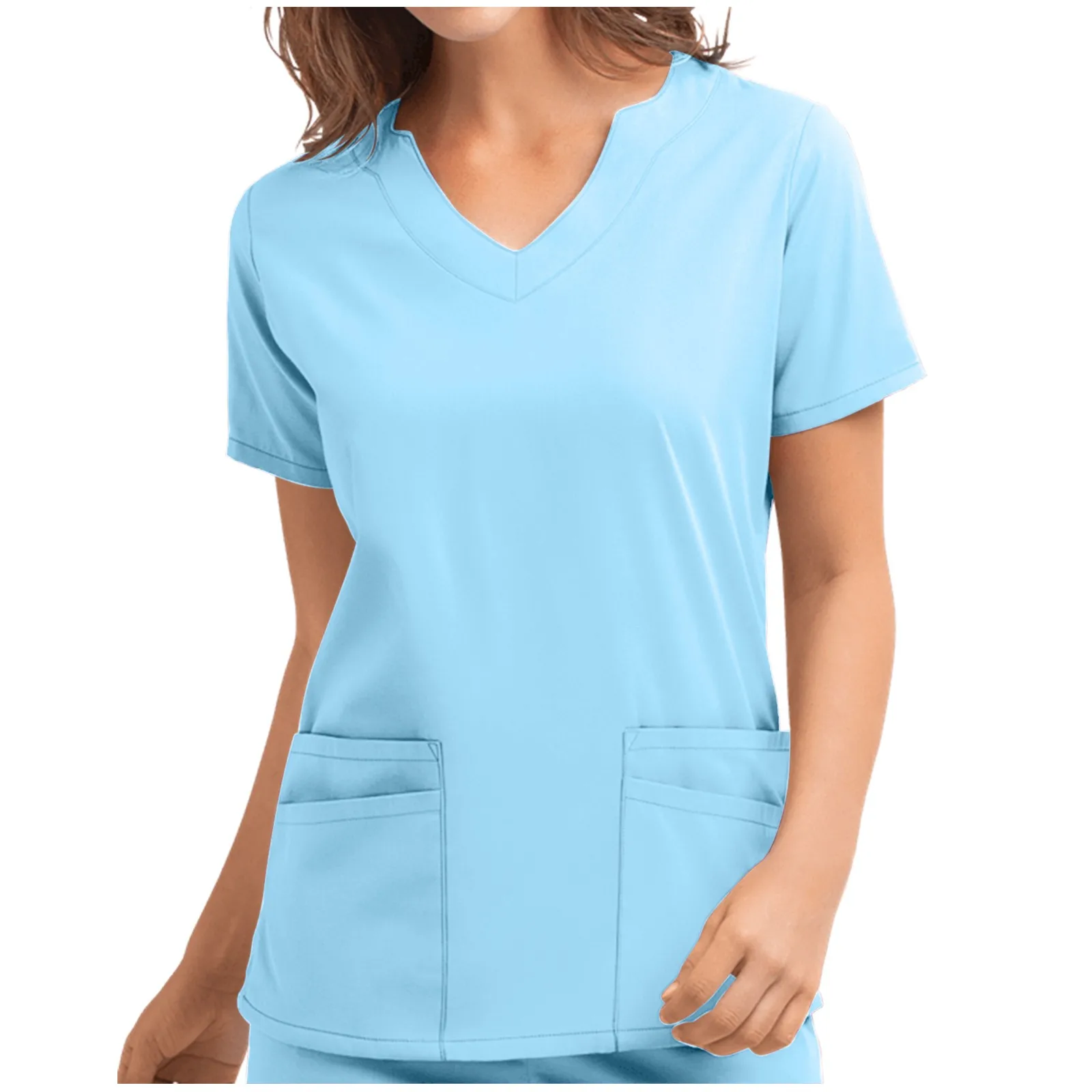 

Skin Manager Work Clothes Spa Uniform Scrub Women Solid large Short Sleeve Nurses Healthcare Tunic Therapist Workwear A50