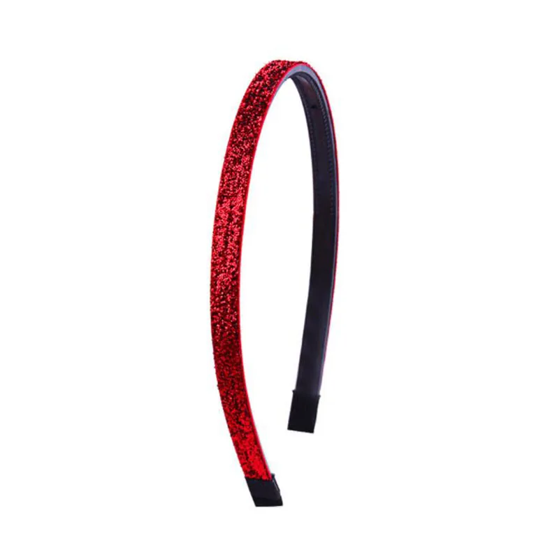 Red headband Meimile цветные эластичные резинки для волос, однотонная цветная повязка на голову для девочек, аксессуары для волос, головные уборы с блестками желтого цвета - Цвет: Red headband