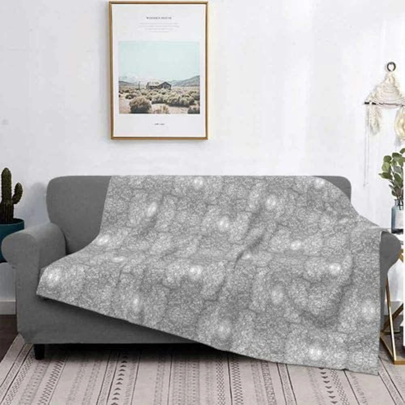 

Minimalist Line Wool Blanket Super Soft Micro-Decorative Bedspread Summer Lightweight Warm Flannel Blanket MYDING