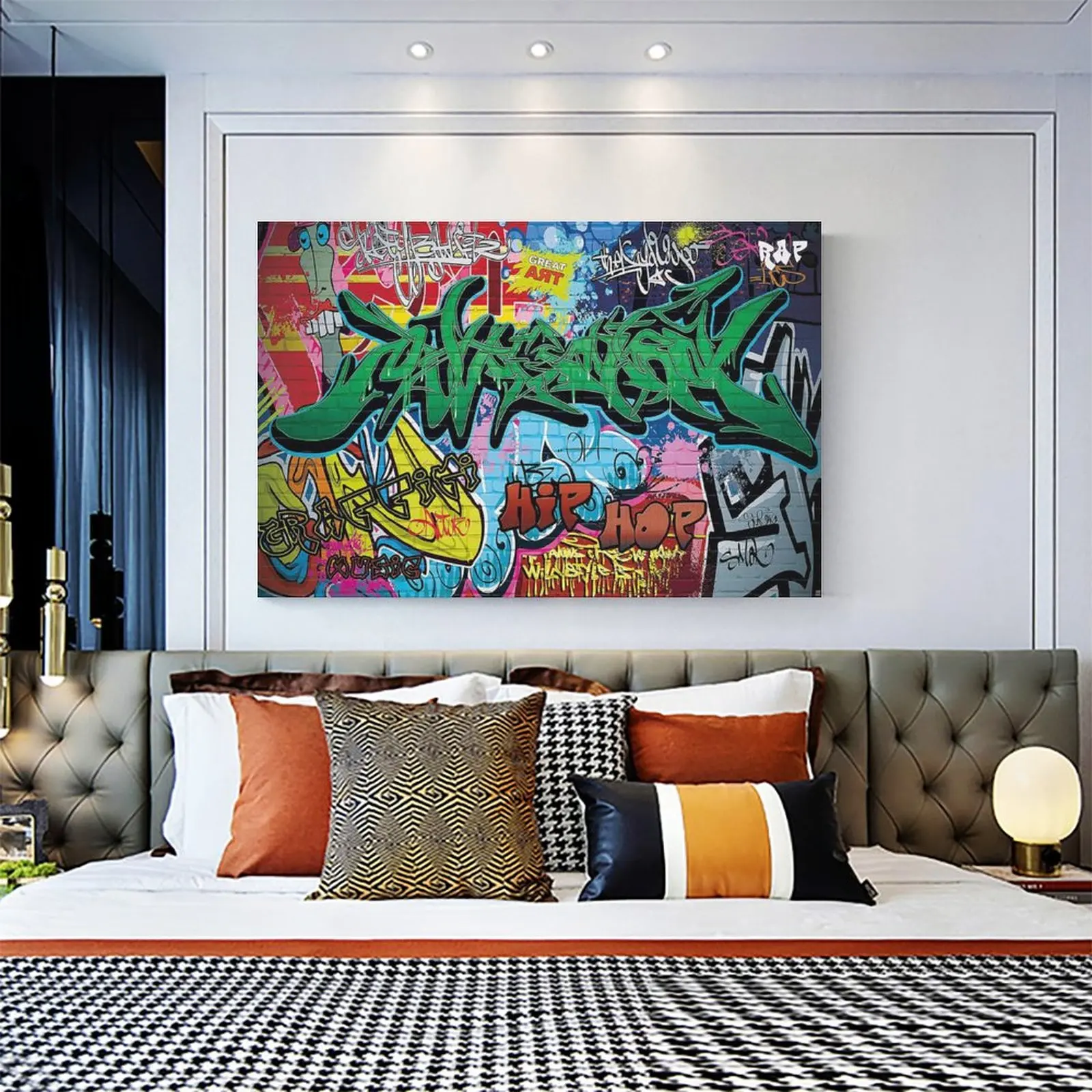 

Kid’s Room Graffiti Urban Street Style Hip Hop Canvas Poster Bedroom Decor Sports Landscape Office Room Decor Gift