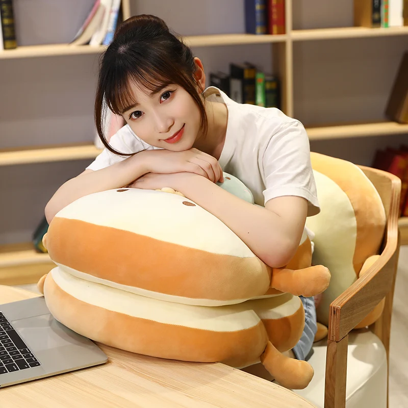 Милый тост плюшевая игрушка творческий еда маленький кулон мультяшное животное