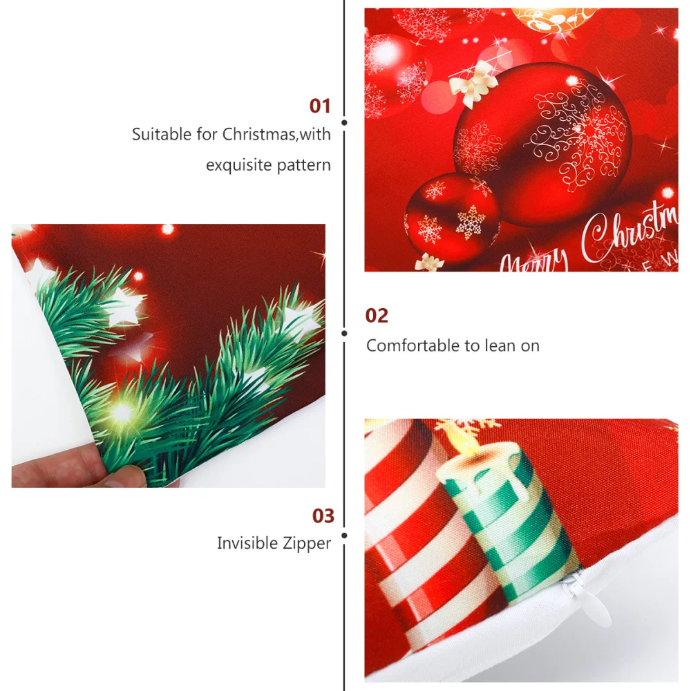 

2 Pcs Sofa Cushion Cover Christmas Themed Pillow Case Cartoon Pillow