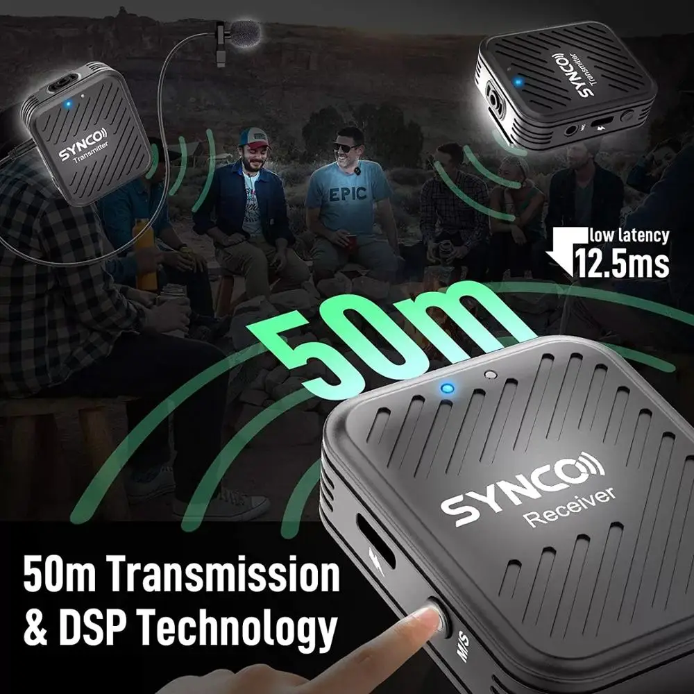 Беспроводной петличный микрофон SYNCO G1 G1A1 G1A2 система для смартфонов ноутбуков DSLR