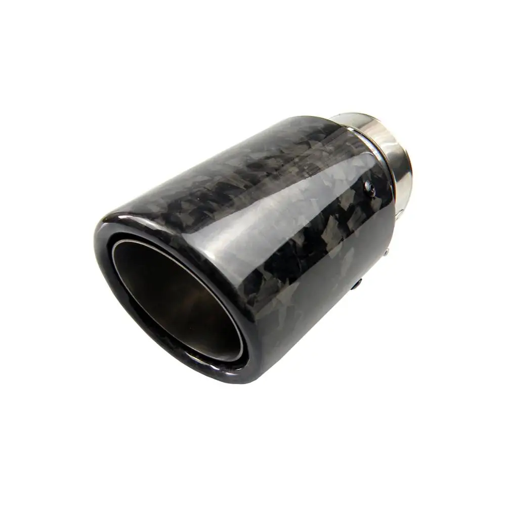 

1PCS Car Universal Curly Edge Glossy Forged Carbon Fiber Exhaust Muffler Tip Exhaust End Pipe Tail Pipe Tip without logo