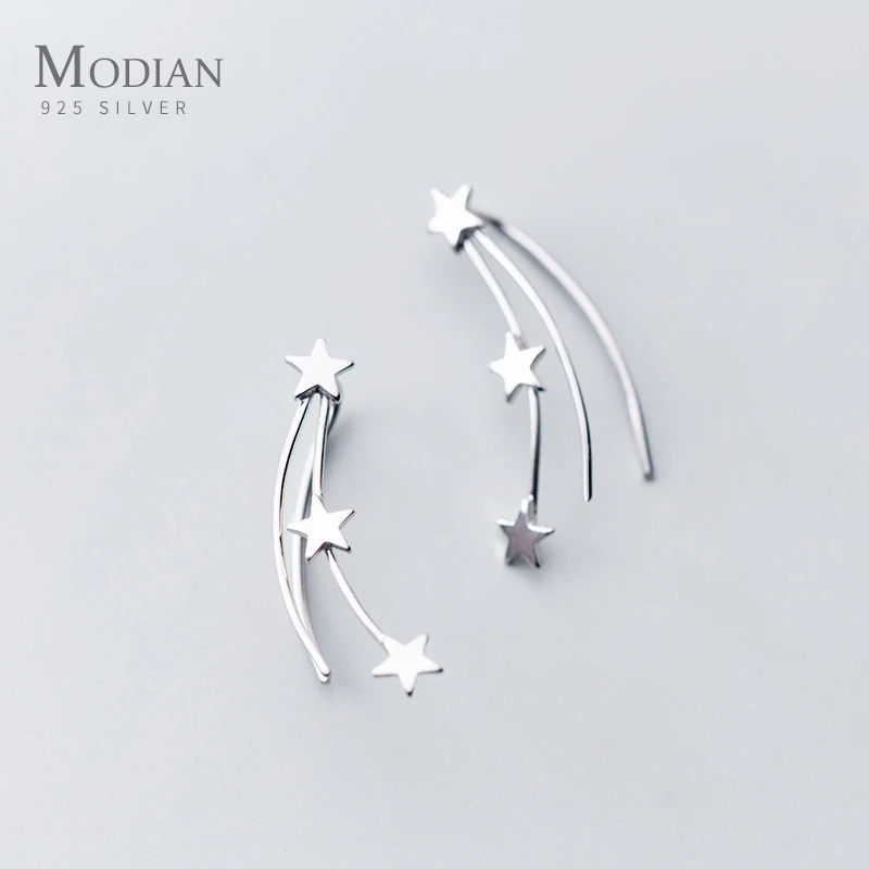 Modian горячая Распродажа Настоящее серебро 925 проба звезды линия модная шпилька серьги Подвески простые для женщин S925 серебряные ювелирные изделия