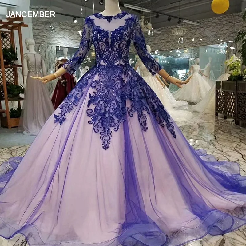 LS214771 недорогое мусульманское длинное вечернее платье с круглым вырезом для мамы