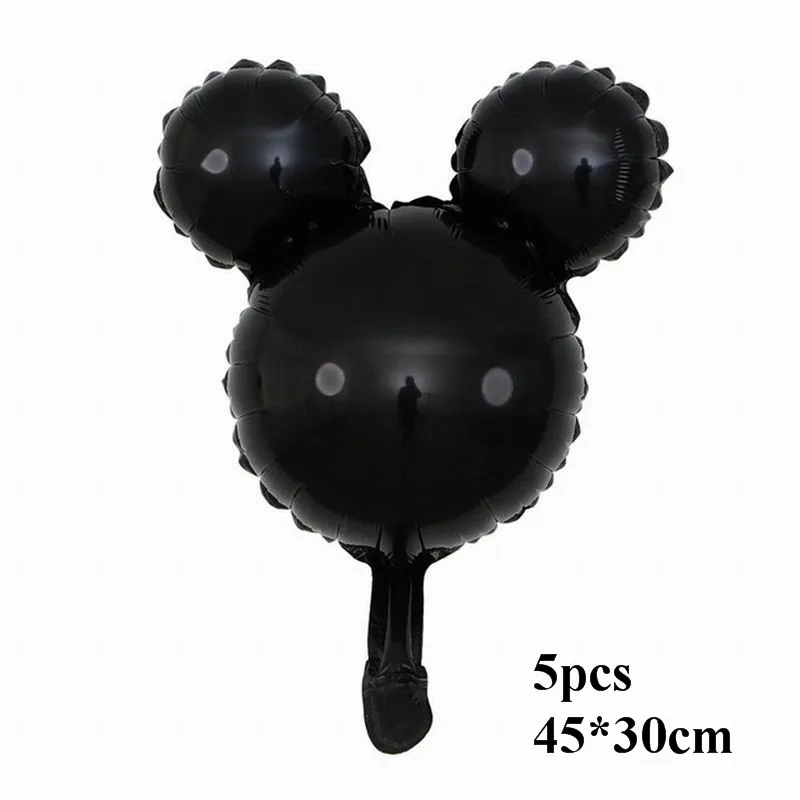 black mickey 8 шт с Микки Маусом и Минни Маус комплект Мышь шарик из фольги в форме baby shower вечерние писчая бумага globos детские игрушки для happy birthady вечерние украшения - Цвет: black mickey
