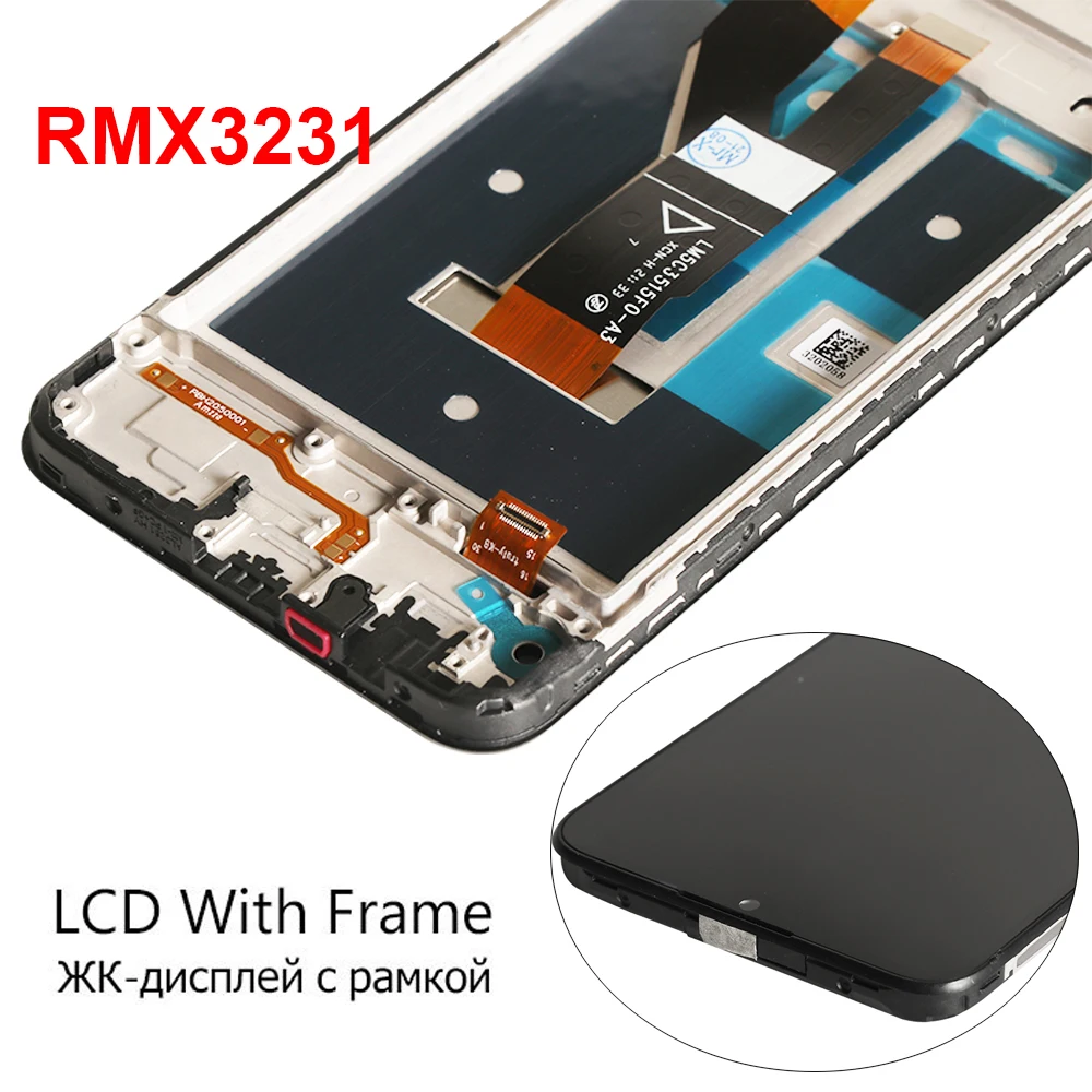 original display for realme c11 2021 rmx3231 lcd display touch screen with frame replacement for oppo realme c11 2021 screen free global shipping