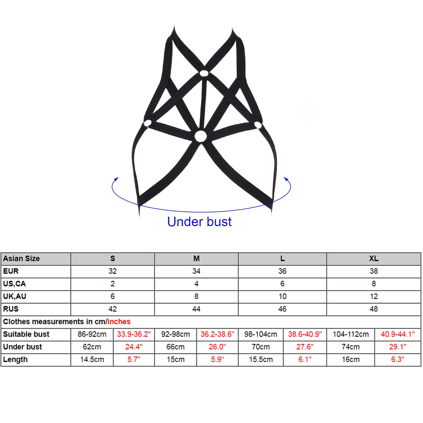 

Sexy Women Lingerie Bra Bondage Belt Erotic Strappy Tops Elastic Body Straps Halterneck Black Lingerie Bra