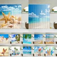 3d beach scenery shower curtains sea ocean mediterranean bathroom waterproof cloth decoration 180240cm bath
