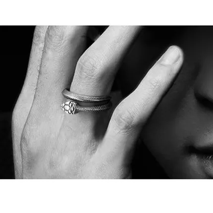 Женские кольца мужские кольца кольцо из стерлингового серебра 925 Ретро маленькая змея открытие серебряные ювелирные изделия мужские ювелирные изделия женские ювелирные изделия Подвески Брелок
