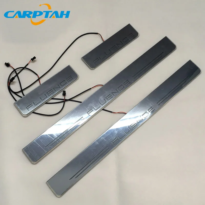 CARPTAH отделка педали автомобиля наружные части светодиодный порог Накладка тропинка динамический стример светильник для Renault Fluence