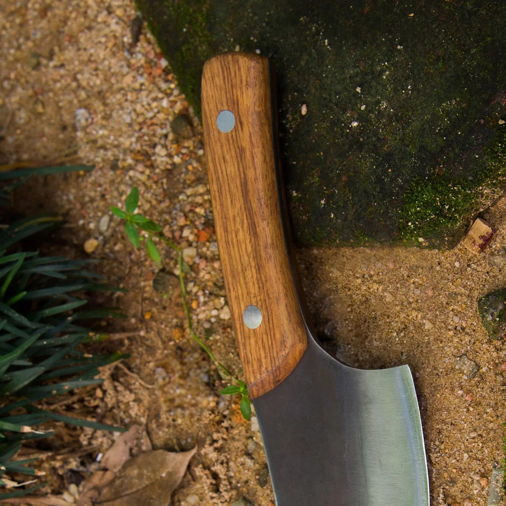 Ручной работы кованый нож с полной ручкой Tang деревянный Высокоуглеродистый