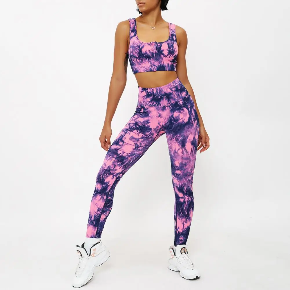 Workout Sport Set Seamless Yoga Set Sport Suit Gym Clothing Fitness Suit Two Piece Set Women Female Clothes Women's Tranksuit