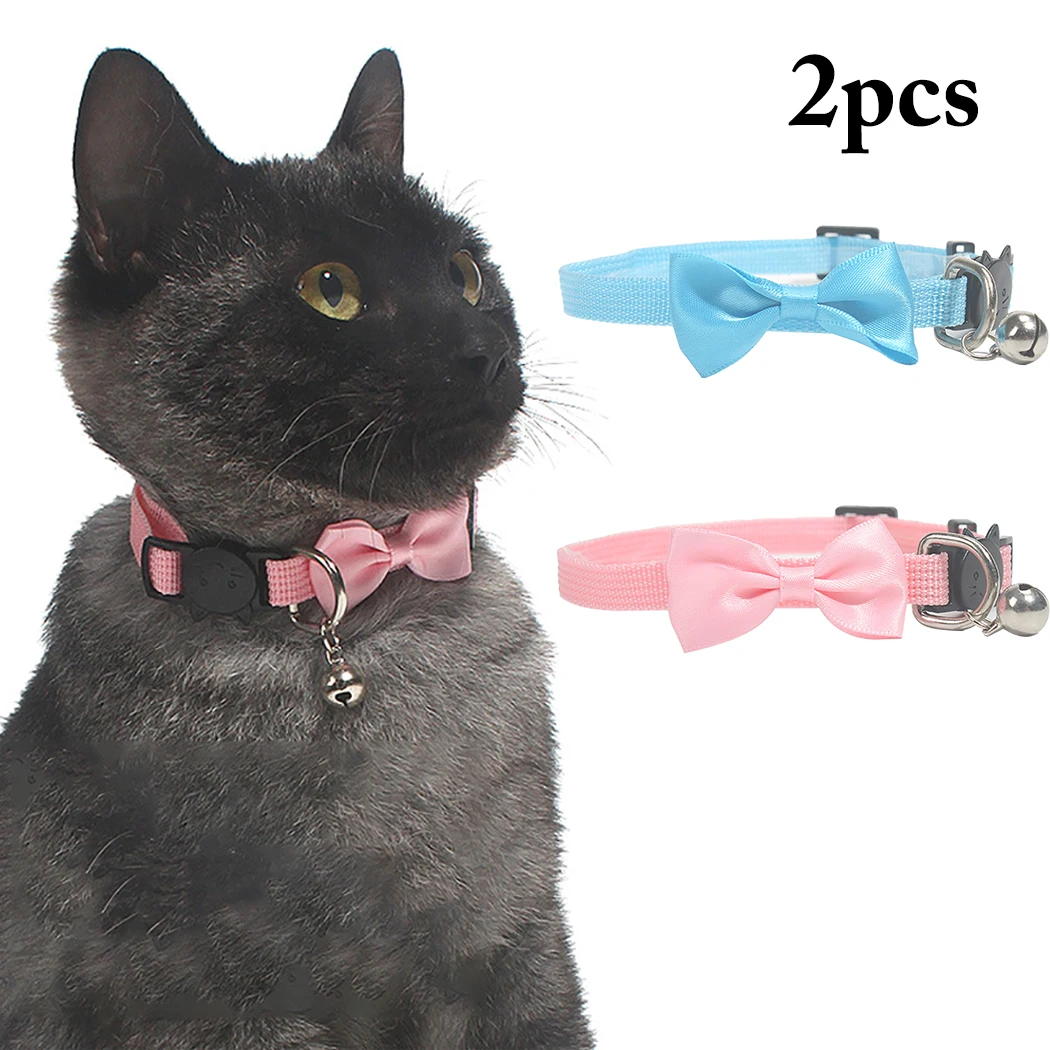 

Ошейник для кошек и собак, модный ошейник из нейлона с колокольчиком, аксессуары для домашних животных, 2 шт.