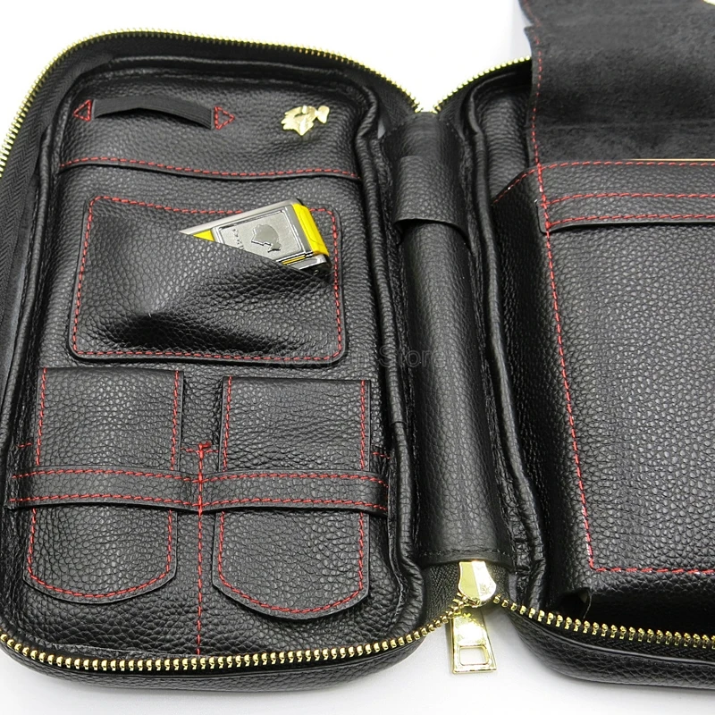 COHIBA Роскошный чехол из натуральной кожи кедровое дерево 4 трубки для путешествий