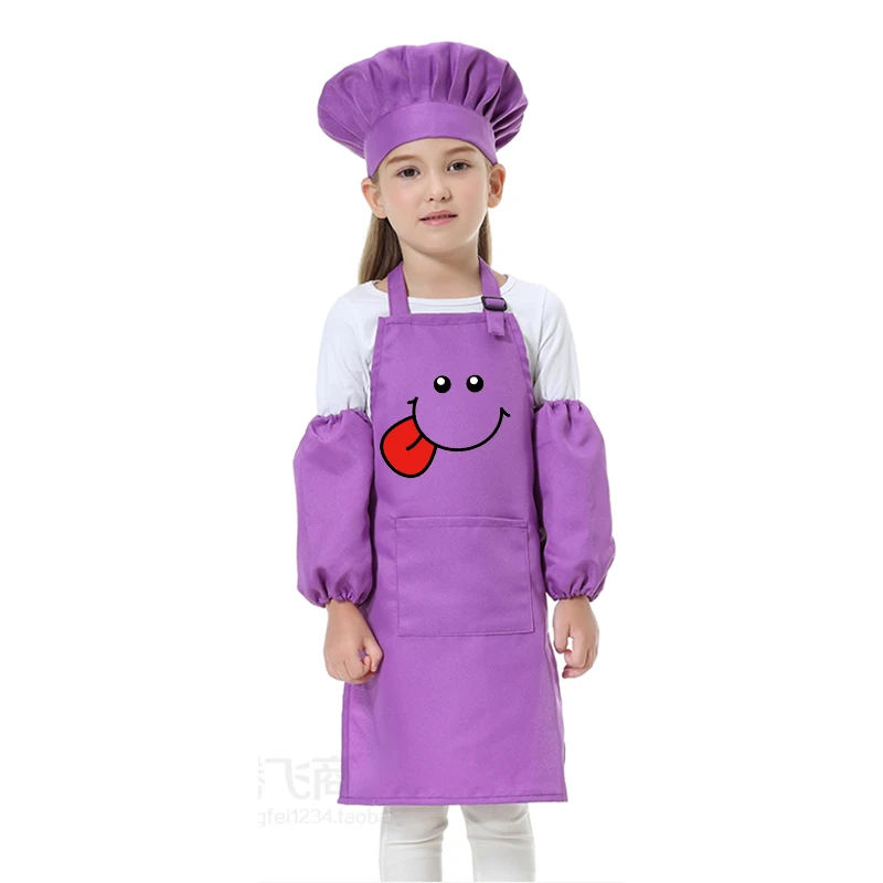 Детский фартук из полиэстера одежда для еды готовки нагрудник выпечки с рисунком