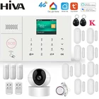 Охранная сигнализация HIVA 4G 3G GSM Wi-Fi для дома, умная жизнь, управление через приложение, Комплект охранной сигнализации, работает с Alexa
