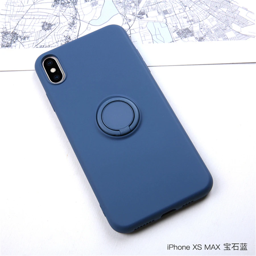 Магнитный держатель кольца для телефона для iPhone XS MAX XR X 8 7 6 6S Plus тонкие Чехлы вращение на 360 градусов Автомобильный держатель Крышка