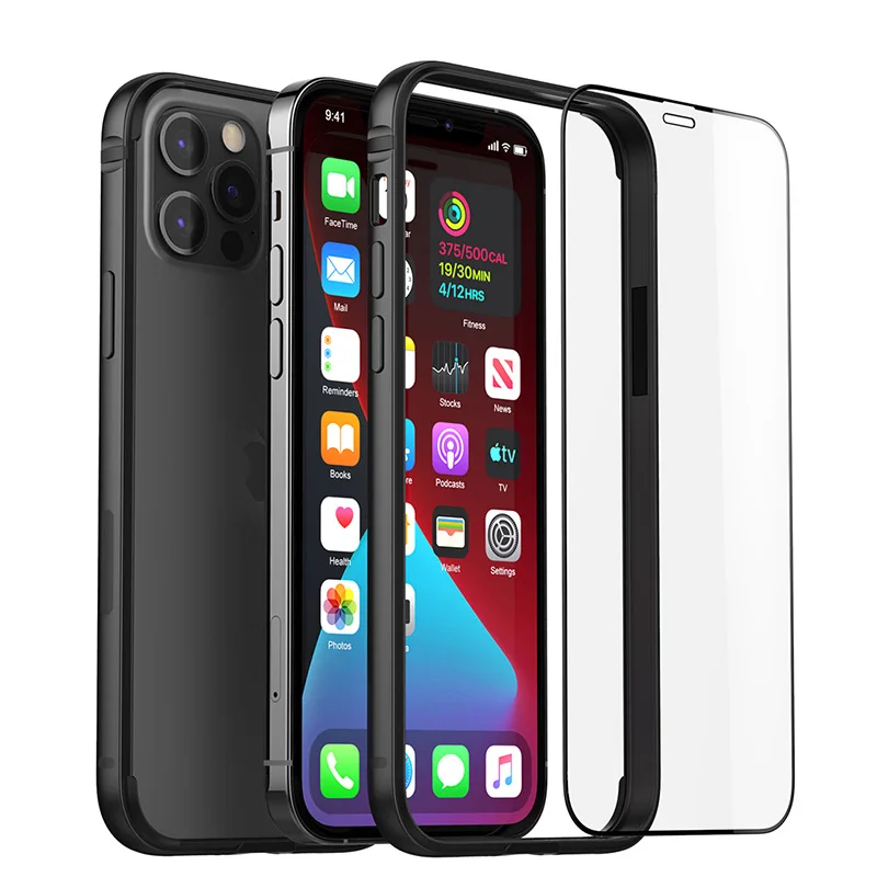 bumper case for iphone 12 pro mini pro max original luxury silicone metal aluminum frame with tempered glass phone accessories free global shipping