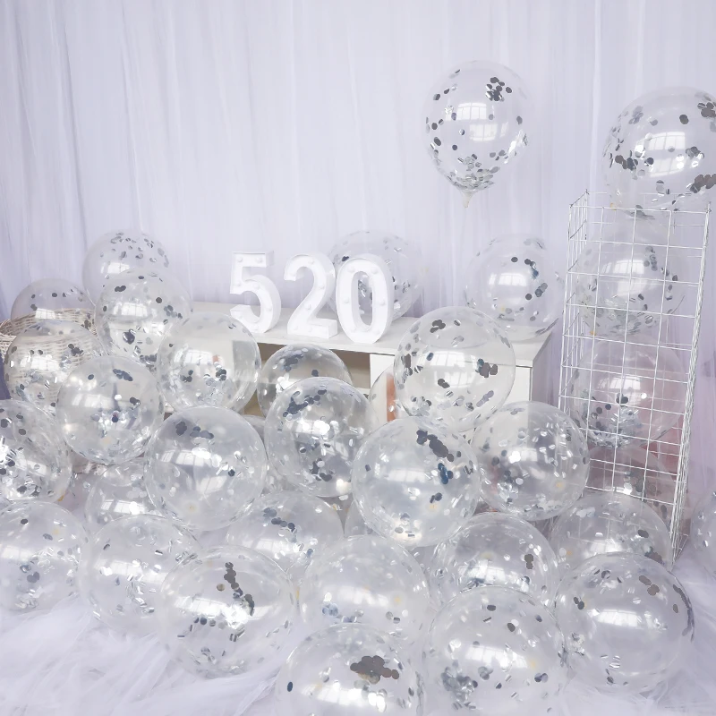 20pcs silver 20 шт воздушный шар "Конфетти" первый день рождения мой 1-й 1 один год вечерние украшения дети мальчик девочка взрослый гирлянда баннер поставки - Цвет: 20pcs silver