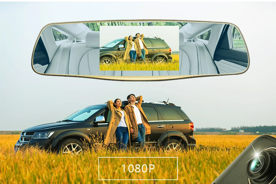 E-ACE 5.0 дюймов IPS Видеорегистраторы для автомобилей зеркало Full HD 1080 P Зеркало заднего вида Камера с Двойной объектив Автомобильный видео регистратор Авто регистраторы Ночное видение видеорегистраторы