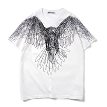 2020 New Arrival Hot Sale O-neck Knitted T Shirt Tshirt Homme Hip Hop Line Eagle 3d Printing Brand Short Sleeve Pure Cotton