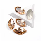 Стразы персикового цвета, 1 шт.упак. дюйма, 17x32 мм, в форме наветки, с блестками, стеклянные, для маникюра, 3D украшения для ногтей