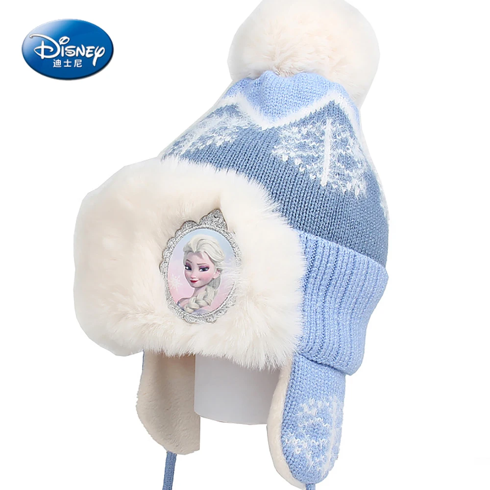 

Pompon Frozen Velvet Candy Knitted Disney Winter Baby Girls Warm Funny Thick Comfortable Children Beanie Kids Soft Cute Hat