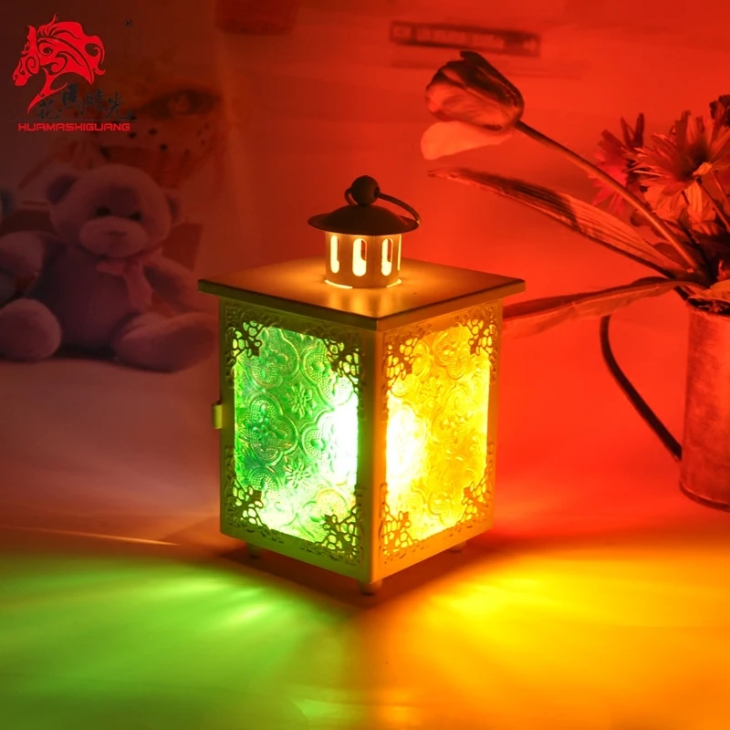 Средиземноморский металлический подсвечник марокканская железная стеклянная