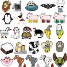 Со змеиным рисунком гуся, животное, брошь на шпильке, кролика, изображающие пятачка кошка собака Форма мультфильм Эмаль Pin Ювелирные изделия милые типа 