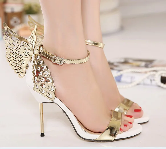 

2021 summer new same colorful butterfly night club shoes thin heel high heel sandals