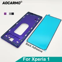 aocarmo for sony xperia 1 j9110 xz4 middle frame metal chassis bezel plate bracket panel with adhesive sticker