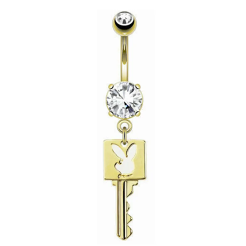 

1/2PCS Cute Bunny Belly Button Ring 14G Rabbit Belly Piercing Ring Sexy Navel Piercing Bunny Belly Bar Rabbit Navel Ring Jewelry