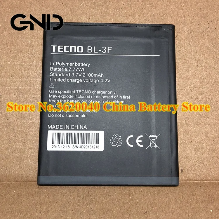 GND 3 7 V 2100 мА/ч 7.77Wh BL 3F Замена Батарея для TECNO мобильный телефон Внешняя новый литий