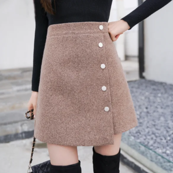 Зимняя женская юбка Skort 2020 Новое поступление хаки черная трапециевидная