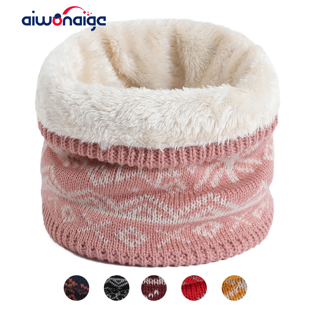 

2020 scarf for women snowflake ring bib men/women knitted scarf high quality cotton thick velvet comfortable and warm winter