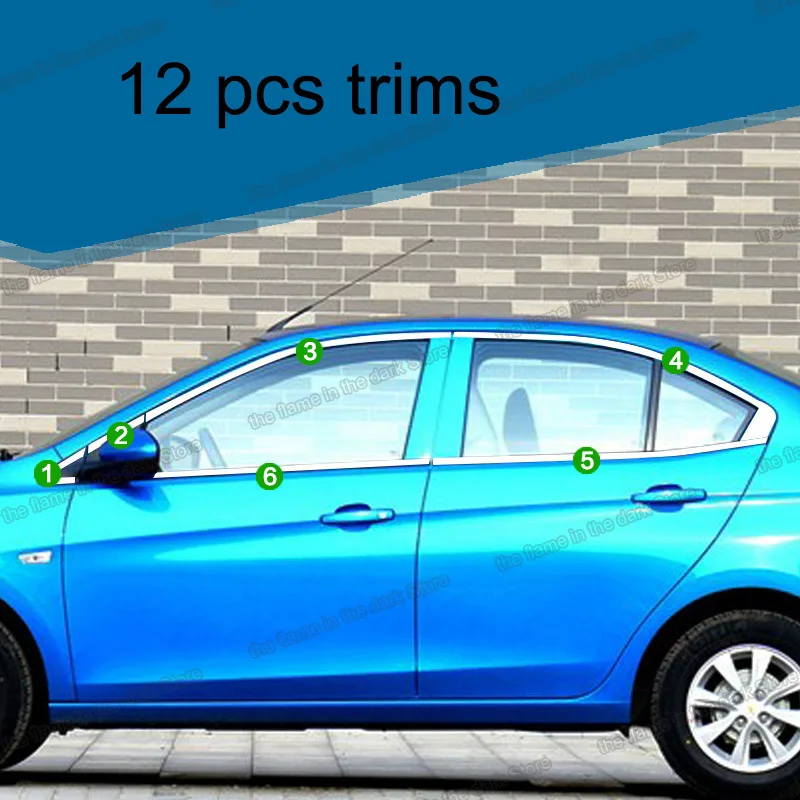 lsrtw2017 304 stainless steel car window trims for chevrolet sail 2015 2016 2017 2018 3rd generation | Автомобили и мотоциклы